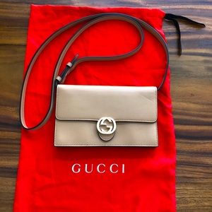 Authentic Gucci Icon GG wallet on chain, crossbody, clutch